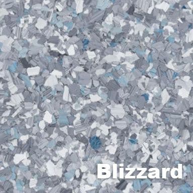 Blizzard epoxy flake color swatch