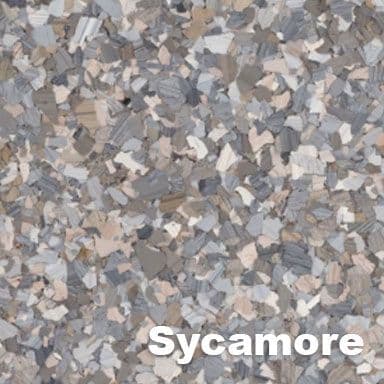 Sycamore epoxy flake color swatch